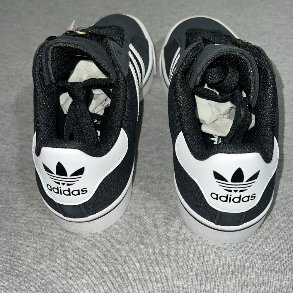 Adidas Campus‎ Vulc J Black White Retro Sneakers Womens 6.5 Kids 4.5 IH8038